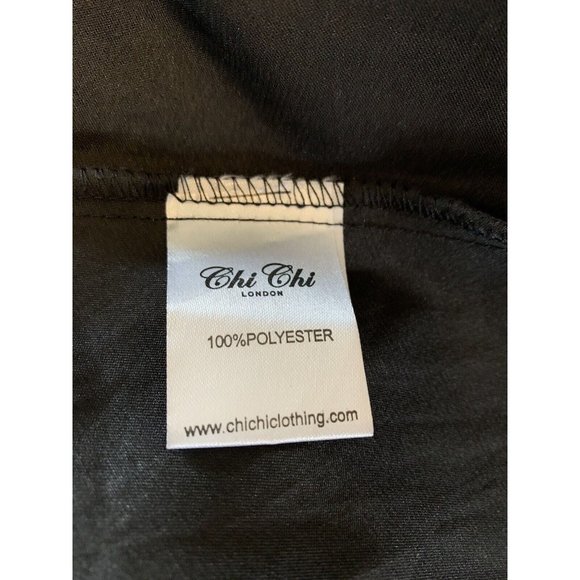 CHI CHI LONDON Black Lace Floral Tulle Netted MIDI Cocktail Formal Dress Gown 8 - Picture 9 of 15